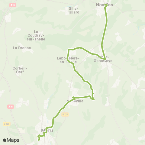 Hauts-de-France Car 60 Noailles - Sainte Geneviève - Méru map