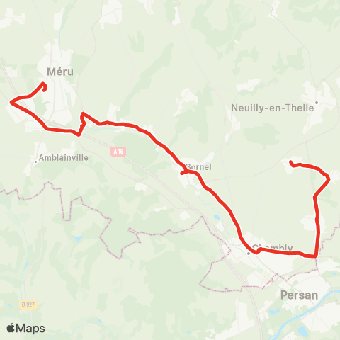 Hauts-de-France Car 60 - Lignes scolaires Lycée Lavoisier de Méru map