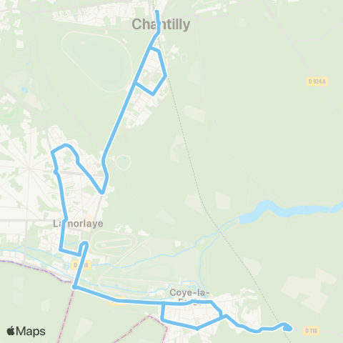 Hauts-de-France Car 60 Orry la Ville - Chantilly map