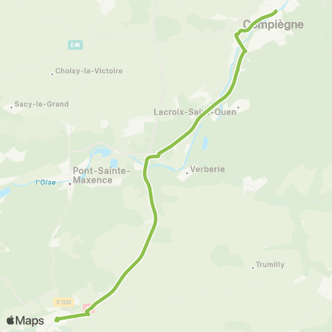 Hauts-de-France Car 60 Compiègne - Senlis map