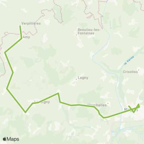 Hauts-de-France Car 60 Verpillères - Noyon map