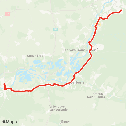 Hauts-de-France Car 60 - Lignes scolaires Pont Sainte Maxence - Compiègne map