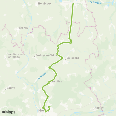 Hauts-de-France Car 60 Ham - Noyon map