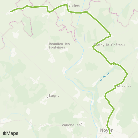 Hauts-de-France Car 60 Nesle - Noyon map