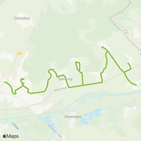 Hauts-de-France Car 60 Brétigny - Baboeuf - Noyon map