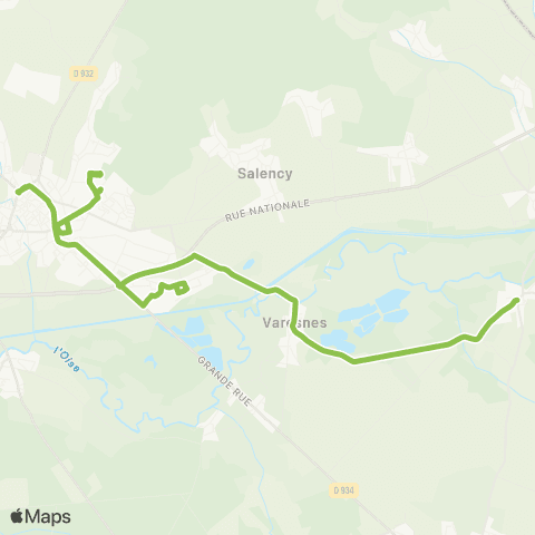 Hauts-de-France Car 60 Brétigny - Varesnes - Noyon map