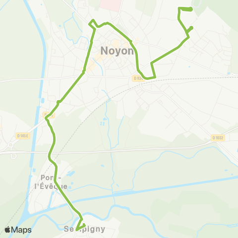 Hauts-de-France Car 60 Pont l'Eveque - Sempigny - Noyon map