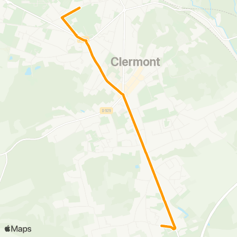 Hauts-de-France Car 60 - Lignes scolaires Établissements de Clermont - Agnetz - Breuil le vert map