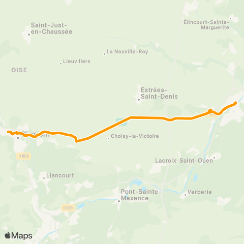 Hauts-de-France Car 60 - Lignes scolaires Compiègne - Agnetz CFA map