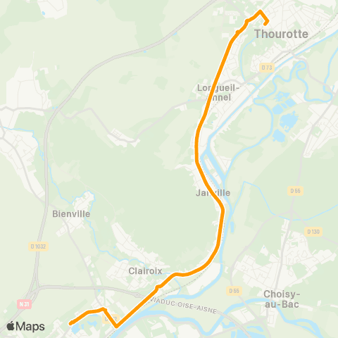 Hauts-de-France Car 60 - Lignes scolaires SEGPA du Collège de Margny les Compiègne map