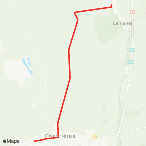 Hauts-de-France Car 60 - Lignes scolaires Chevrières - le Fayel map