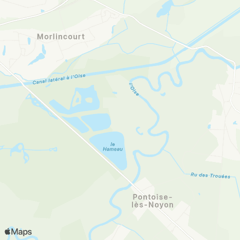 Hauts-de-France Car 60 - Lignes scolaires Morlincourt-Pontoise-Varesnes map
