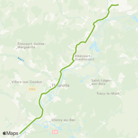 Hauts-de-France Car 60 Noyon - Compiègne map