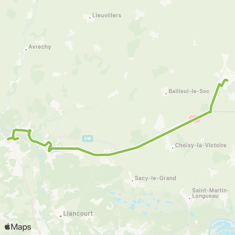 Hauts-de-France Car 60 Estrées Saint Denis - Clermont map