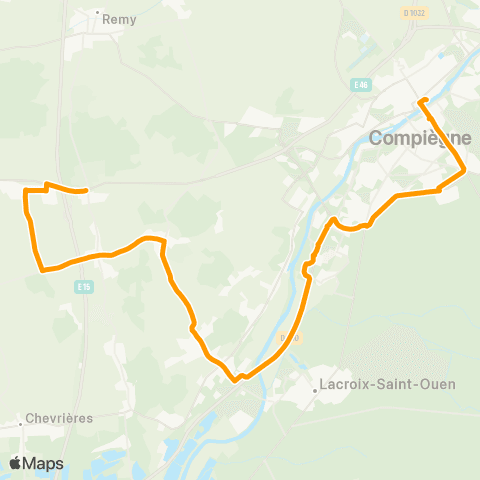 Hauts-de-France Car 60 - Lignes scolaires Arsy - Compiègne map