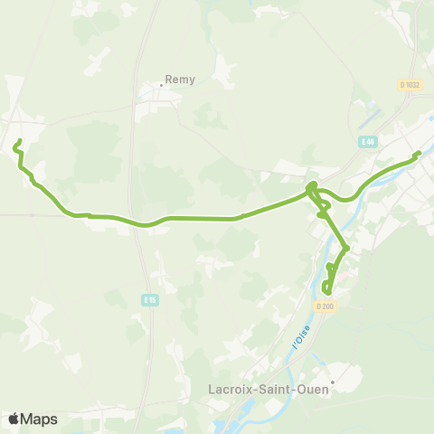 Hauts-de-France Car 60 Estrées Saint Denis - Compiègne map