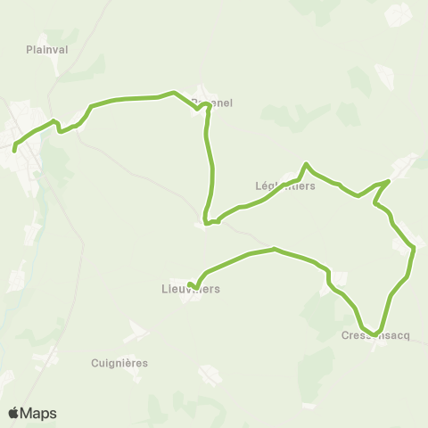 Hauts-de-France Car 60 Lieuvillers - Pronleroy - St Just en Chaussée map