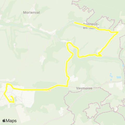 Hauts-de-France Car 60 - Lignes scolaires Établissements de Crépy-en-Valois map