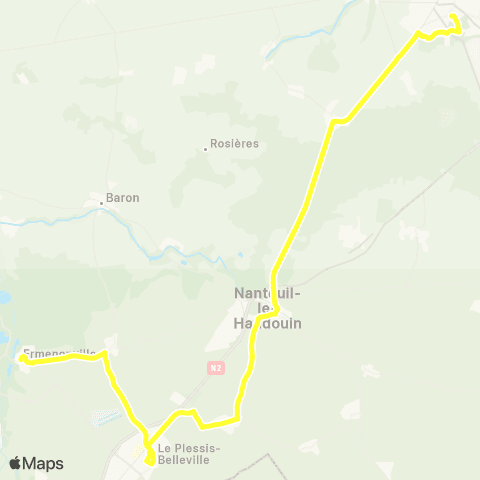 Hauts-de-France Car 60 - Lignes scolaires Établissements de Crépy-en-Valois map