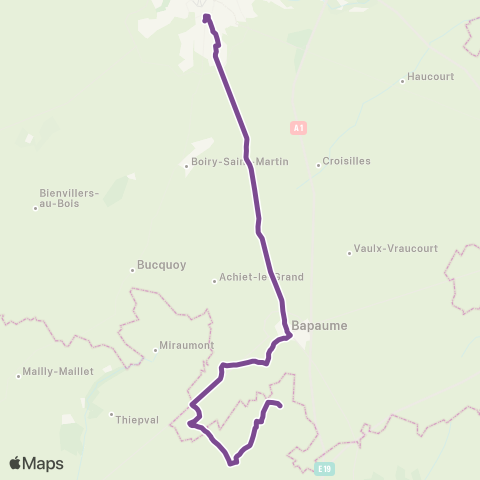 Hauts-de-France Car 62 Bapaume / Arras map
