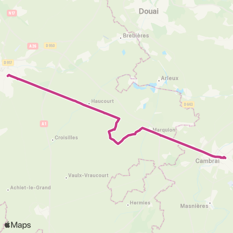 Hauts-de-France Car 62 Cambrai / Marquion / Arras map
