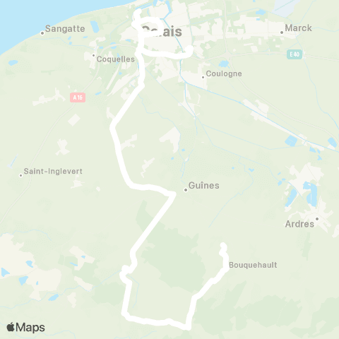 Hauts-de-France Car 62 - Lignes scolaires Étbs [Ouest] / Calais map