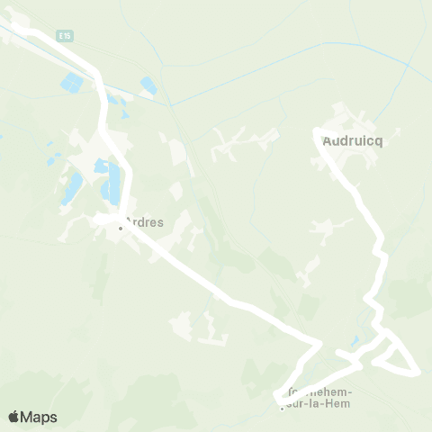 Hauts-de-France Car 62 - Lignes scolaires Clg du Bredenarde / Audruicq map