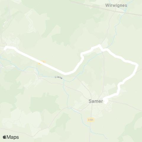 Hauts-de-France Car 62 - Lignes scolaires Clg le Trion [Nord] / Samer map