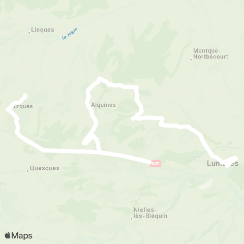Hauts-de-France Car 62 - Lignes scolaires Étbs [Nord Ouest] / Lumbres map