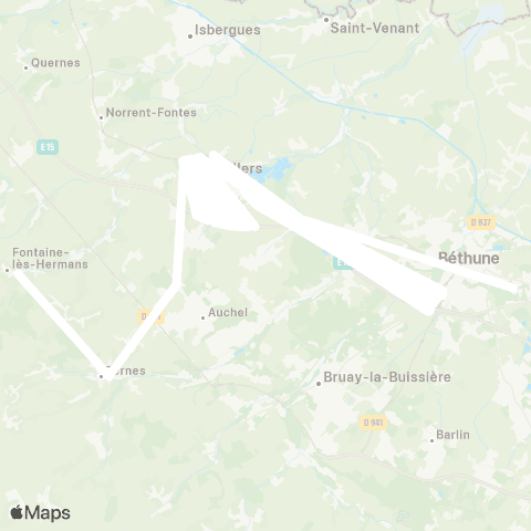 Hauts-de-France Car 62 - Lignes scolaires Étbs / Bethune / Beuvry map