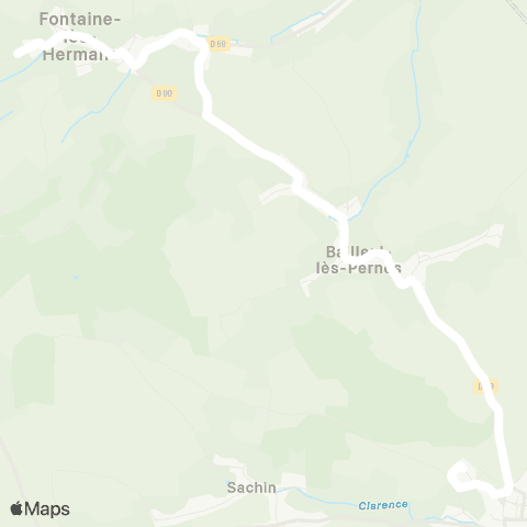 Hauts-de-France Car 62 - Lignes scolaires Clg du Bellimont / Pernes map