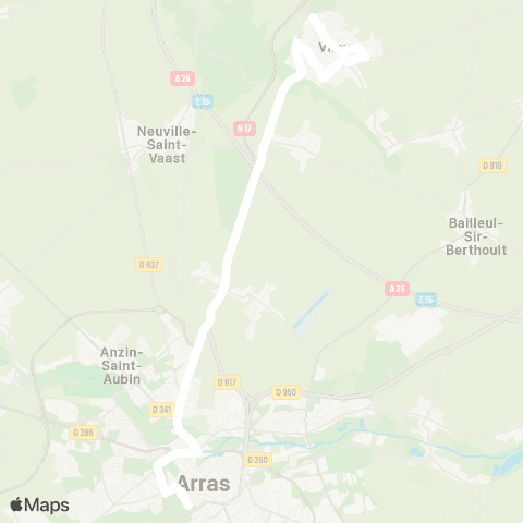 Hauts-de-France Car 62 - Lignes scolaires Clg Jehan Bodel / Arras map