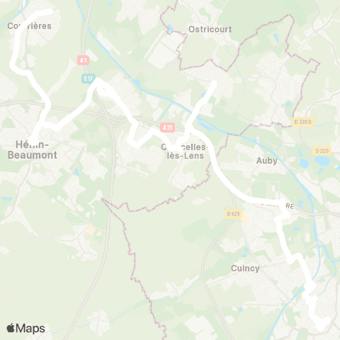 Hauts-de-France Car 62 - Lignes scolaires Étbs / Douai map