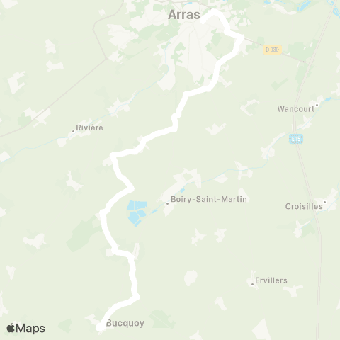 Hauts-de-France Car 62 - Lignes scolaires Lycée le Druet / Bucquoy map