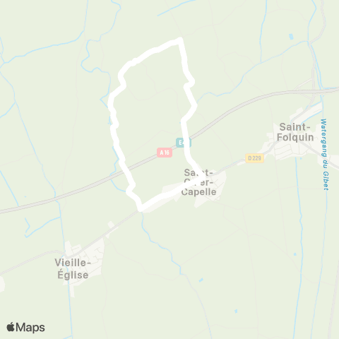 Hauts-de-France Car 62 - Lignes scolaires École Jy Cousteau / Saint-Omer-Capelle map