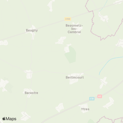 Hauts-de-France Car 62 - Lignes scolaires RPC / Bertincourt map