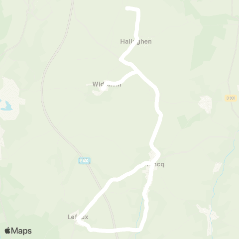 Hauts-de-France Car 62 - Lignes scolaires École / Frencq map
