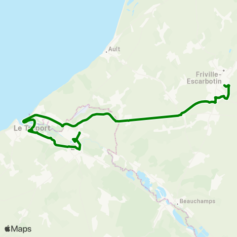 Hauts-de-France Car 80 Abbeville – Friville Escarbotin – Mers les Bains map