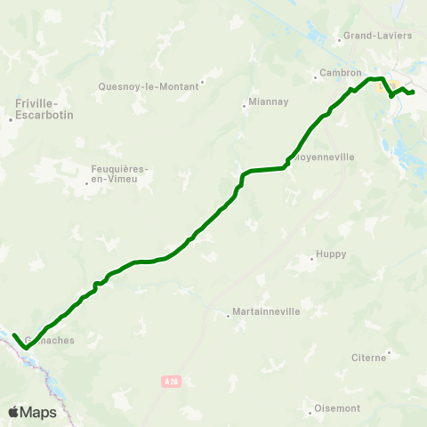 Hauts-de-France Car 80 Abbeville - Woincourt - Gamaches map