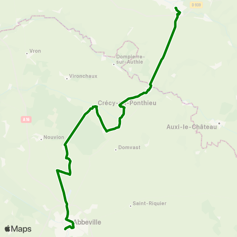 Hauts-de-France Car 80 Hesdin – Abbeville map