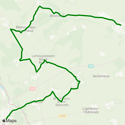 Hauts-de-France Car 80 Hornoy le Bourg - Aumale map