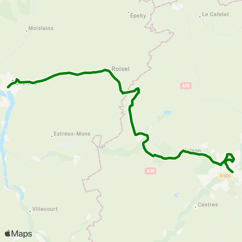 Hauts-de-France Car 80 St Quentin - Vermand - Roisel - Peronne map