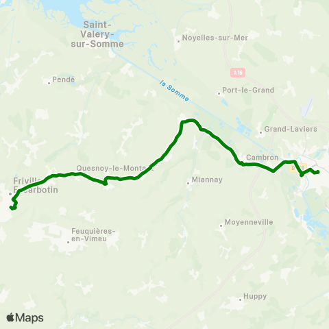 Hauts-de-France Car 80 Abbeville - Quesnoy le Montant - Friville Escarbotin map