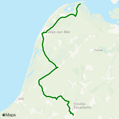 Hauts-de-France Car 80 Cayeux s/ Mer - Woignarue - Friville Escarbotin map