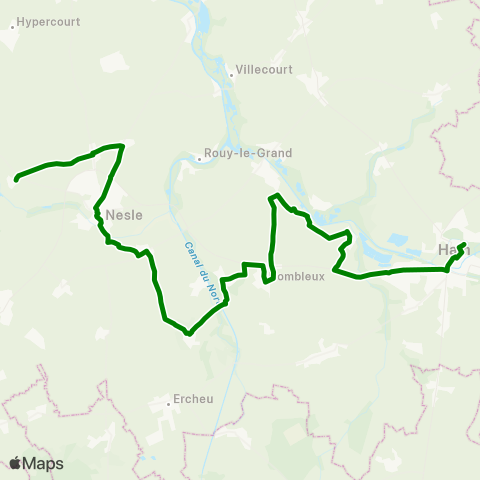 Hauts-de-France Car 80 Roye / Nesle - Hombleux - Ham map