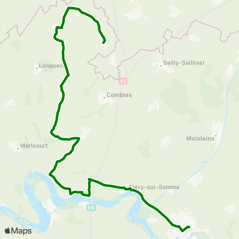 Hauts-de-France Car 80 Lesbœufs - Peronne map