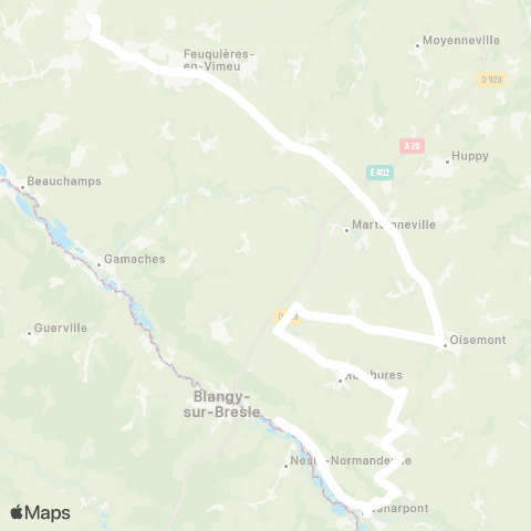 Hauts-de-France Car 80 - Lignes scolaires  map
