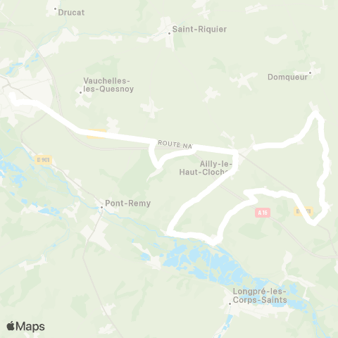 Hauts-de-France Car 80 - Lignes scolaires  map