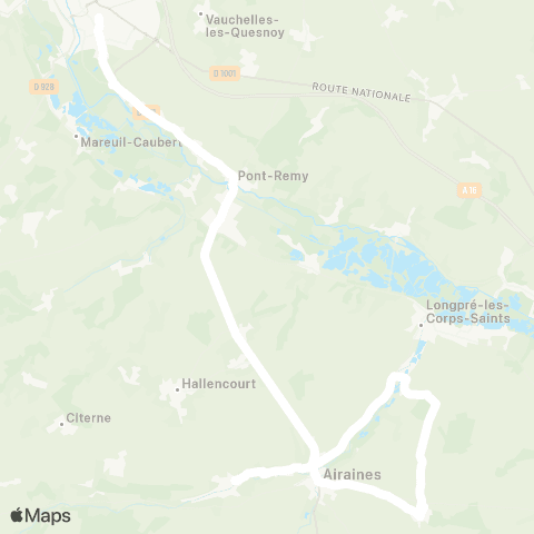 Hauts-de-France Car 80 - Lignes scolaires  map