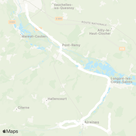 Hauts-de-France Car 80 - Lignes scolaires  map